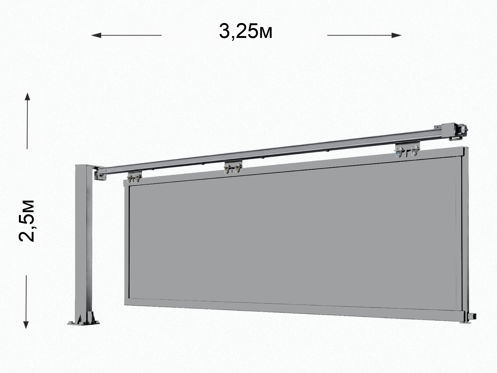 Откатные ворота подвесного типа из профлиста 3,25×2,5 м
